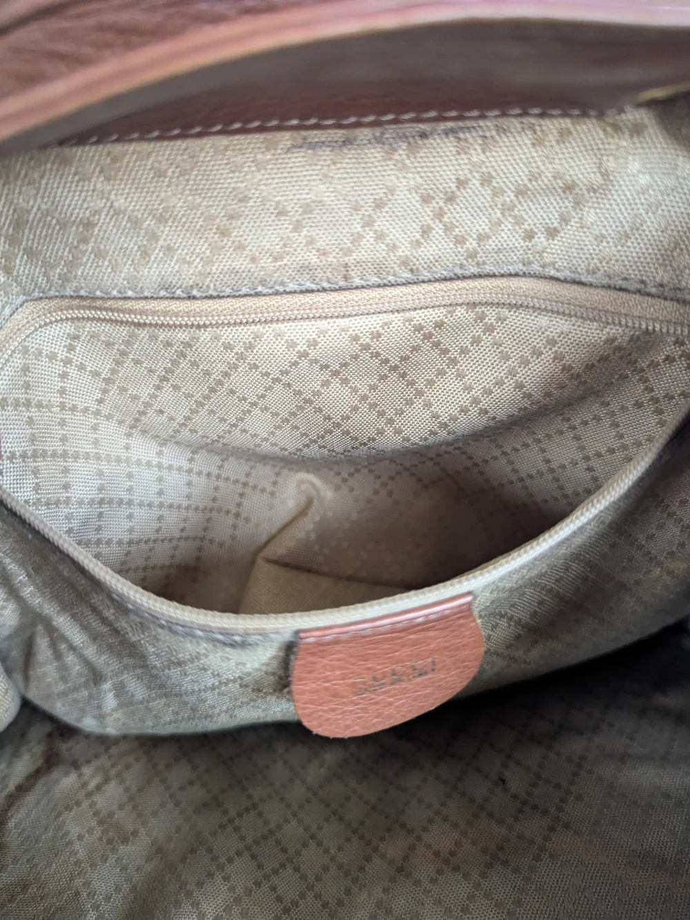 Gucci Cognac Leather Bamboo-Handle Backpack